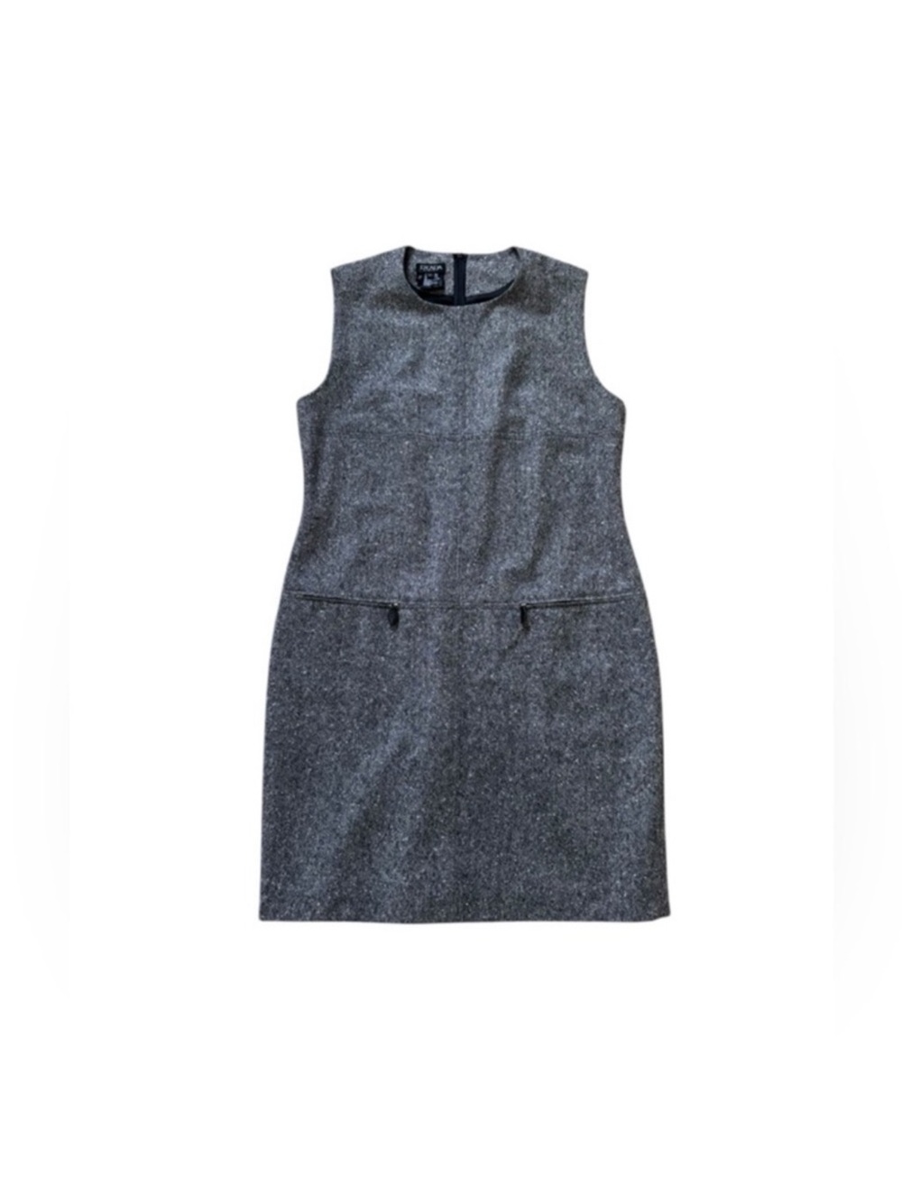 Escada classic designer wool cashmere black & white marbled sheath dress size 42